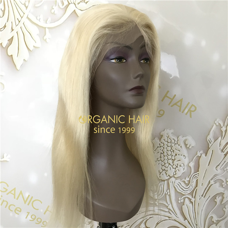 Blonde real hair full lace wigs 250% density X91